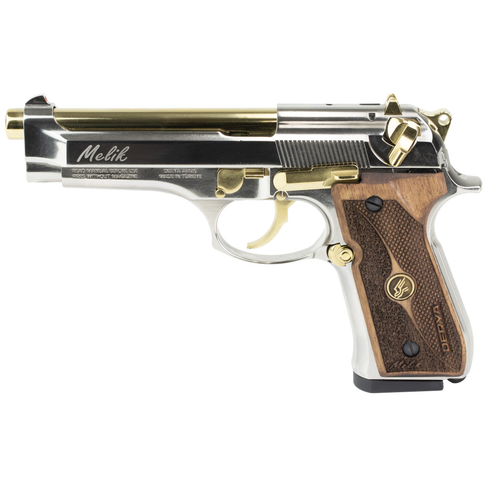 DERYA MELIK 9MM 4.9" 10RD SLVR/GOLD