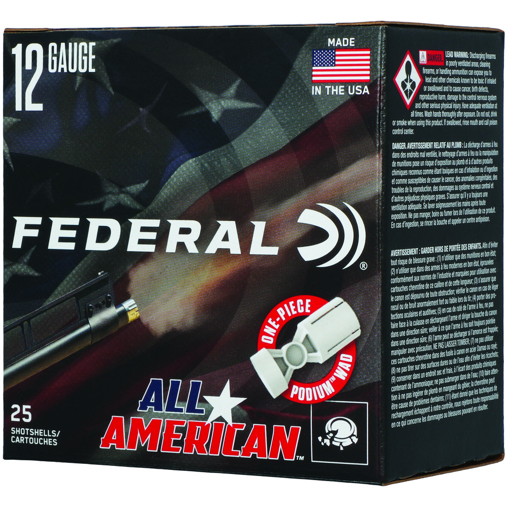 FED ALL AMER 12GA 2.75" 1 1/8OZ #7.5