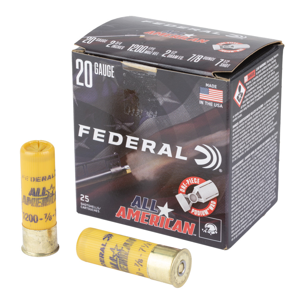 FED ALL AMER 20GA 2.75" 7/8OZ #7.5