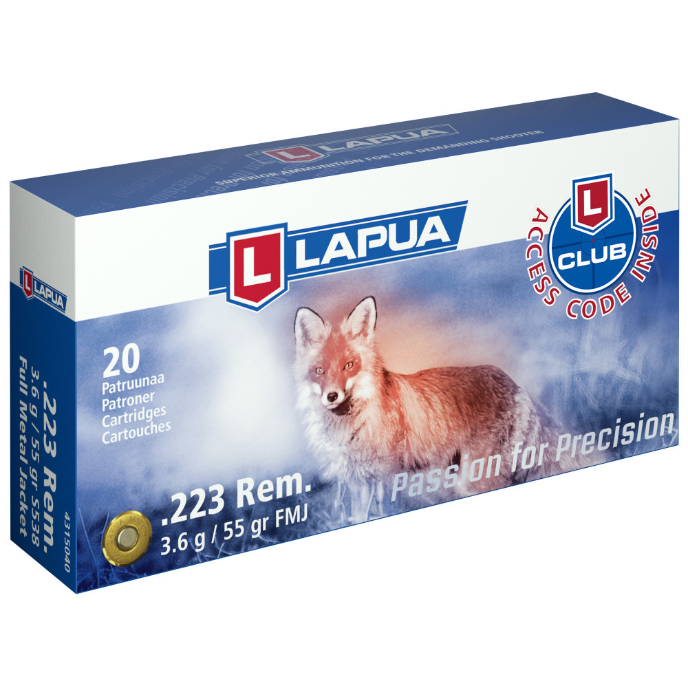 Lapua 223 Rem 55GR FMJ 20/Box