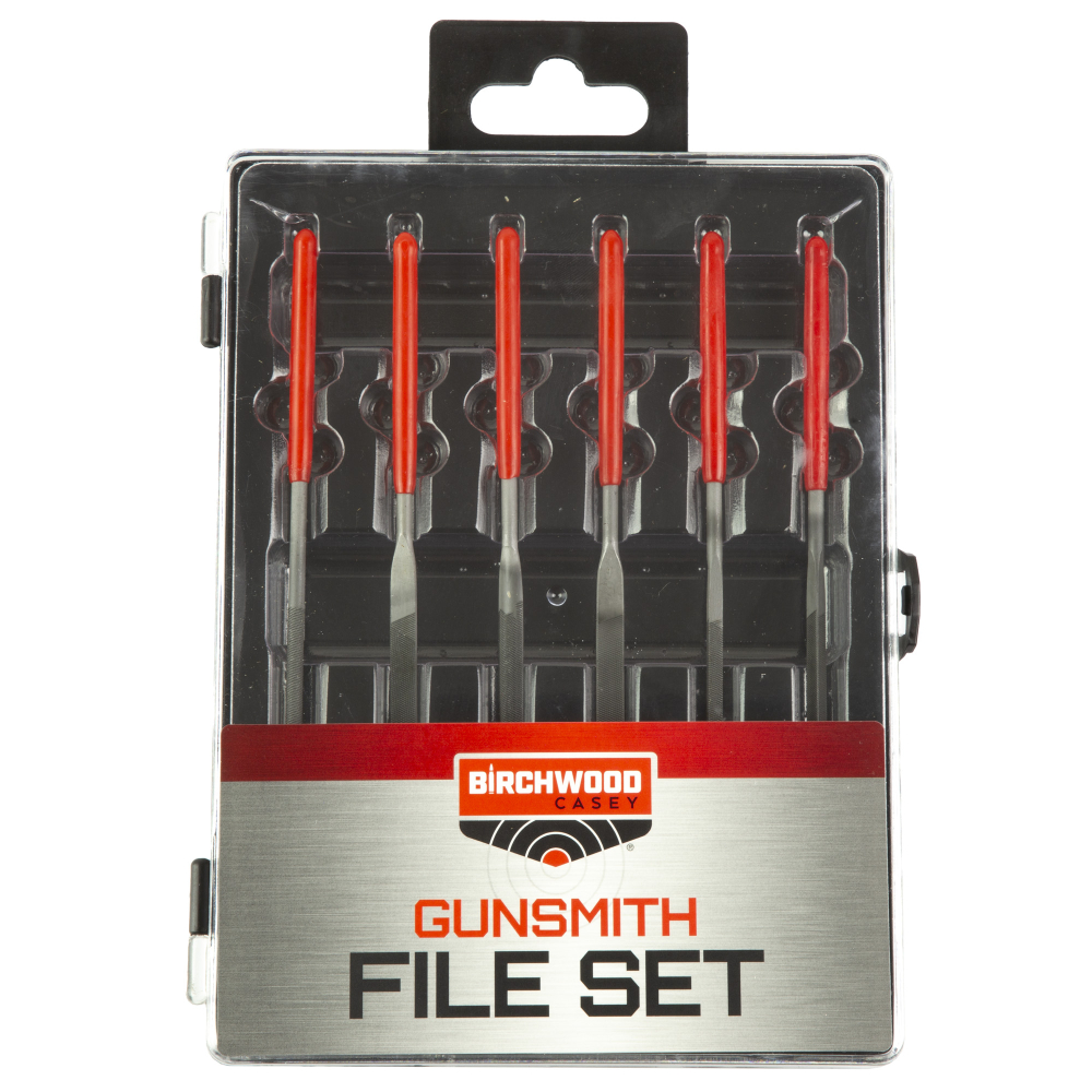 B/C GUNSMITHING FILE SET 6PC BLK/RD