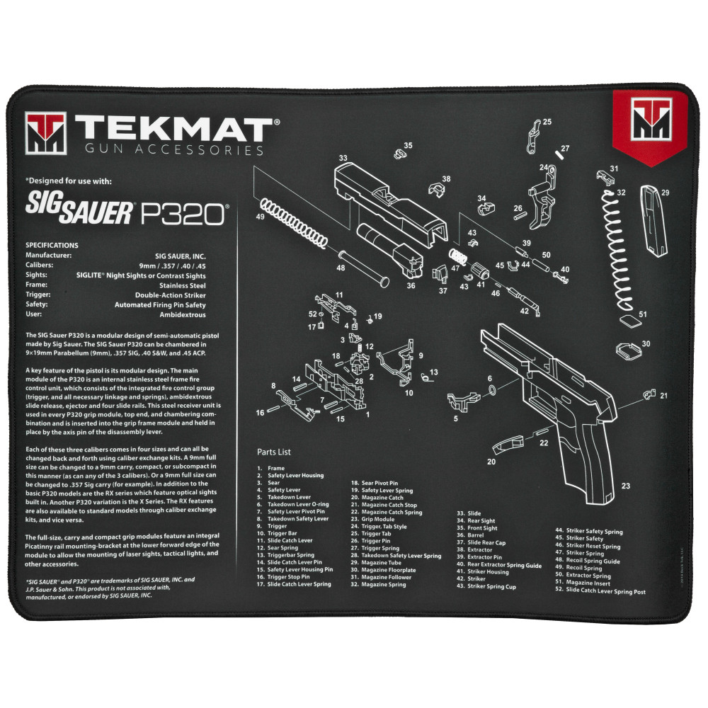 TekMat Ultra Pistol Mat SIG P320 Black