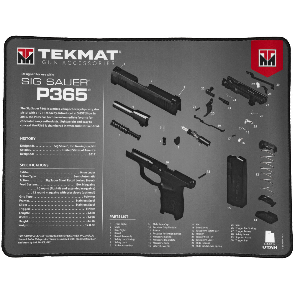TekMat Ultra Pistol Mat for SIG P365