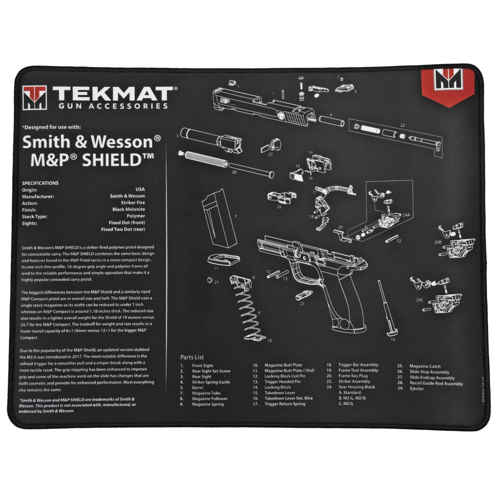 TekMat Ultra Pistol Mat S&W Shield Black