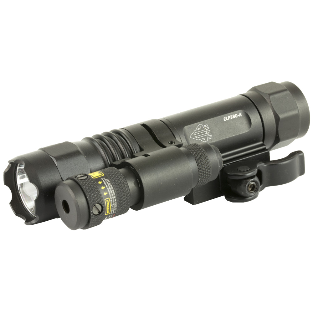 UTG LED Flashlight with Adjustable Red Laser QD