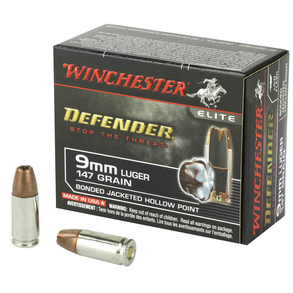 Winchester Defender 9MM 147GR JHP 20/200