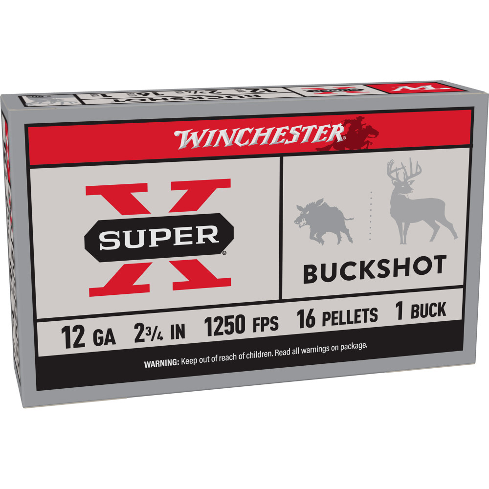 Winchester Super X 12GA 2.75" #1 Buckshot 16 Pellets 5/250