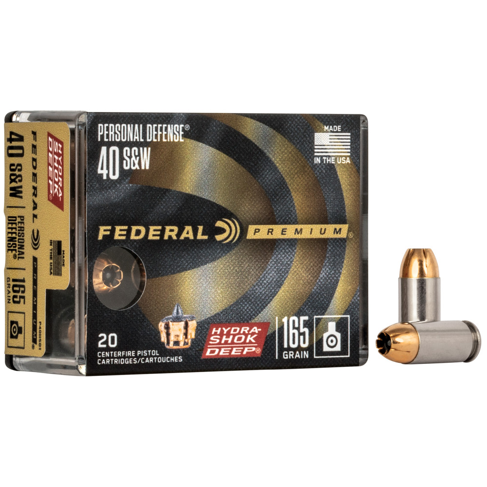 Federal Hydra-Shok 40 S&W 165GR JHP 20/200