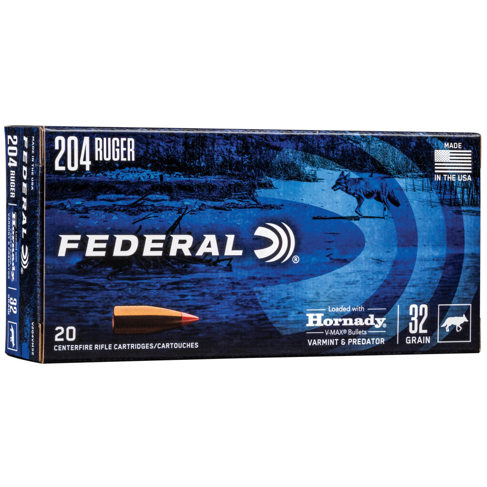 Federal 204 Ruger 32GR Hrndy V-Max 20/2