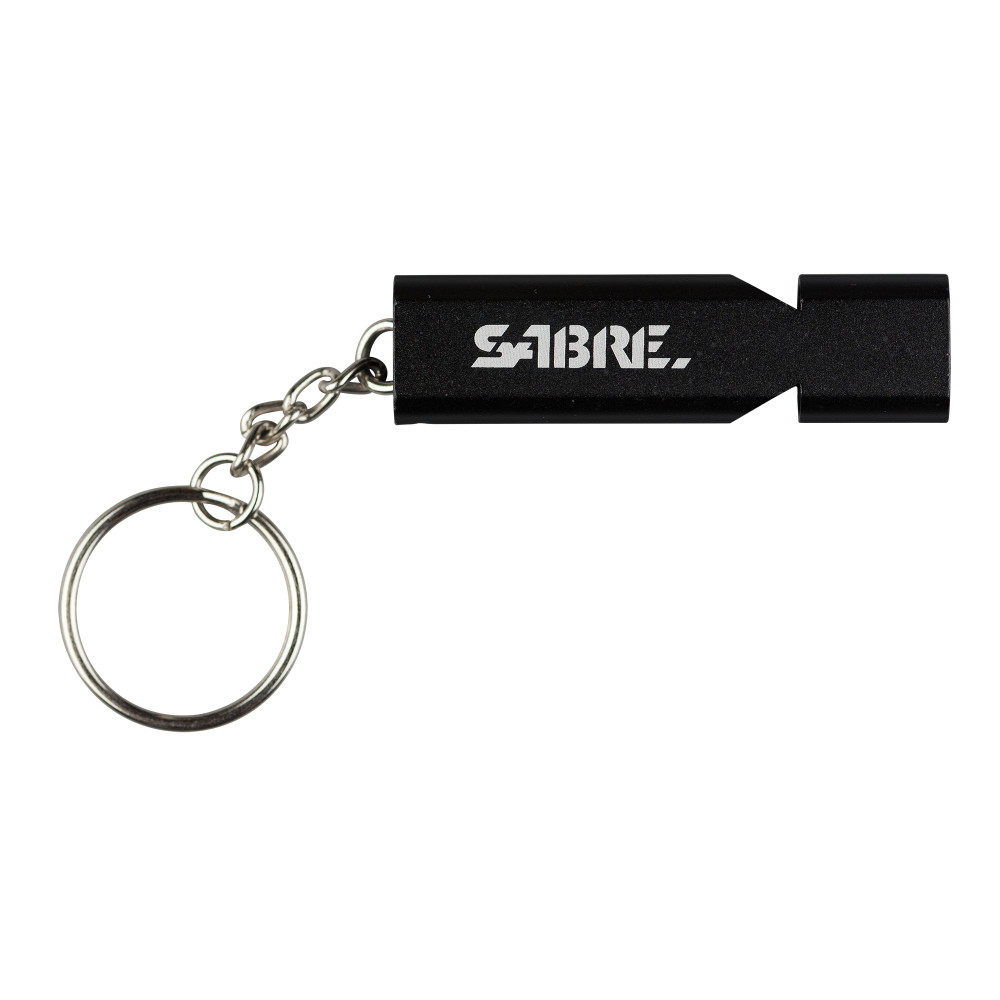 SABRE WHISTLE W/LANYARD BLACK