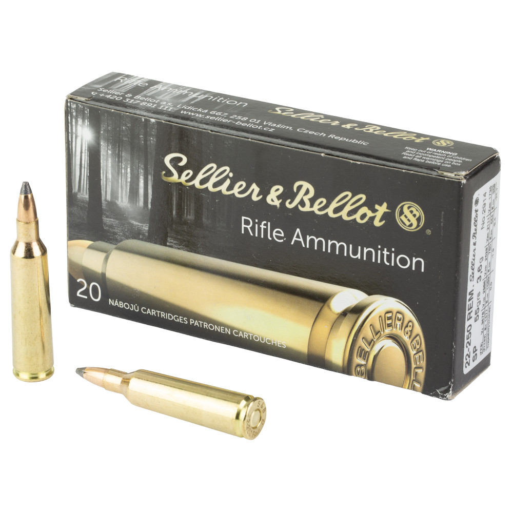 S&B 22-250 55GR SP 20/500