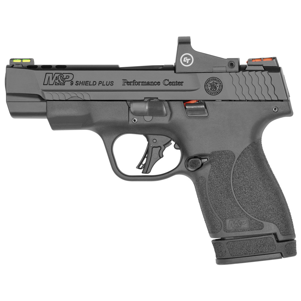 S&W PC SHIELD 9MM 4" 13R BK RD DOT