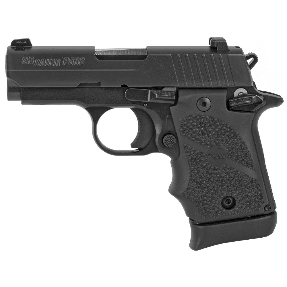 SIG P938 9MM 3" 7RD BLK RBR NS