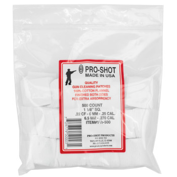 PRO-SHOT PATCH .22-.270CAL SQ 500 CT