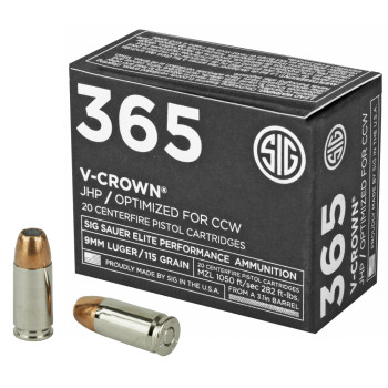 SIG AMMO 9MM 115GR JHP CCW 20/200