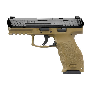 HK VP9 OR 9MM 4.09" 17RD NS FDE/BLK
