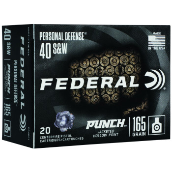 FED PUNCH 40 S&W 165GR JHP 20/200