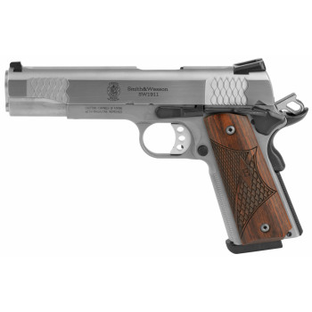 S&W 1911 E 45ACP 8RD 5" STS WD 3DOT